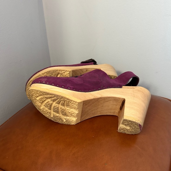 No. 6 Store Aimara Woven Nubuck slingback clog on high heel in purple - Picture 4 of 5